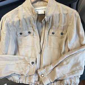 TREASURE & BOND Linen zip up jacket | Small